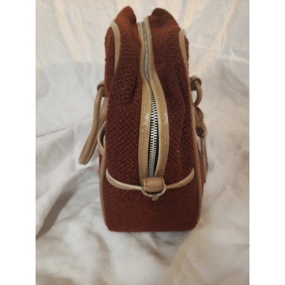 Vintage Skyway Carry-on Overnight Bag Brown Tweed MCM Circa 1970's - Picture 2 of 8